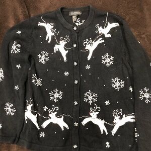 Black with white reign deer